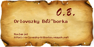 Orlovszky Bíborka névjegykártya